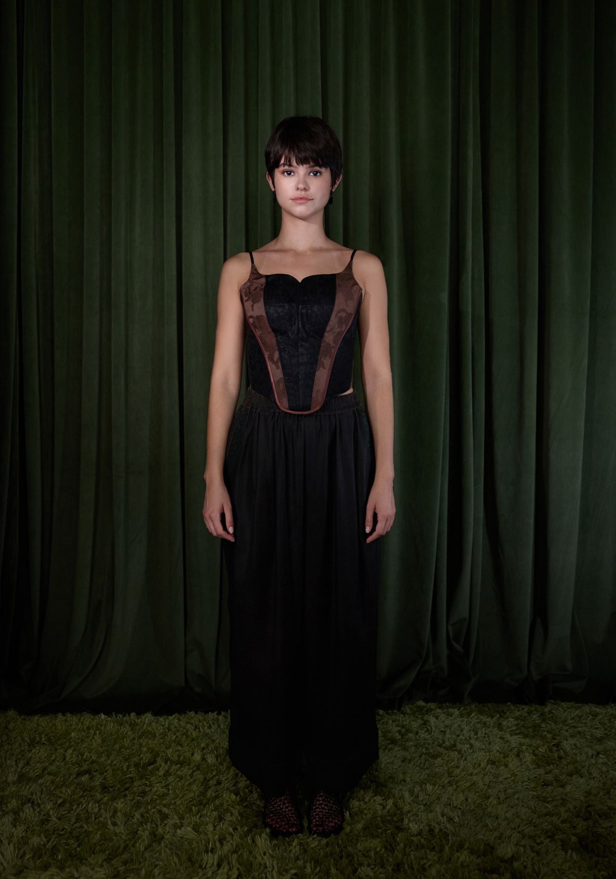 Mud-Dyed Silk Structured Corsets