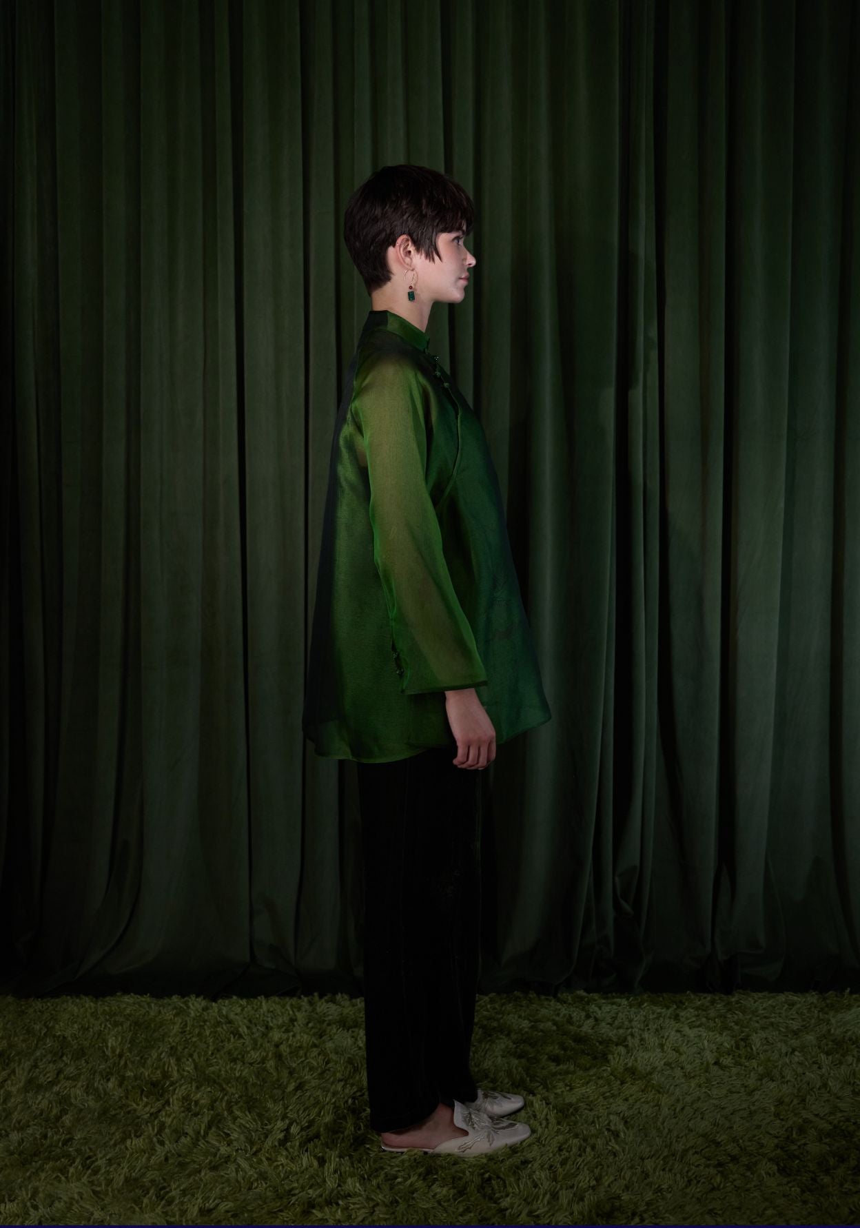 Green Silk Blouse