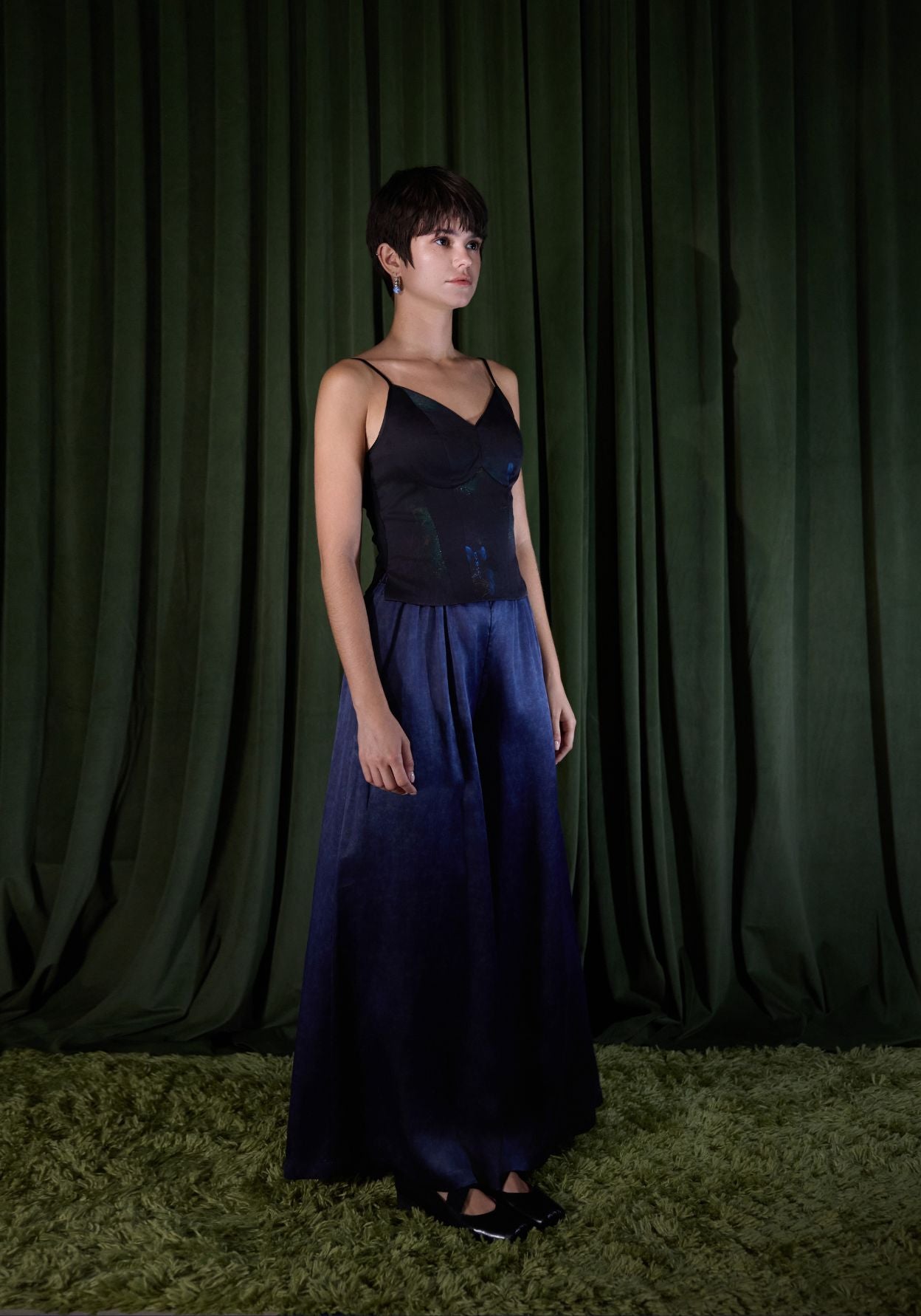 Mud-Dyed Silk Corset