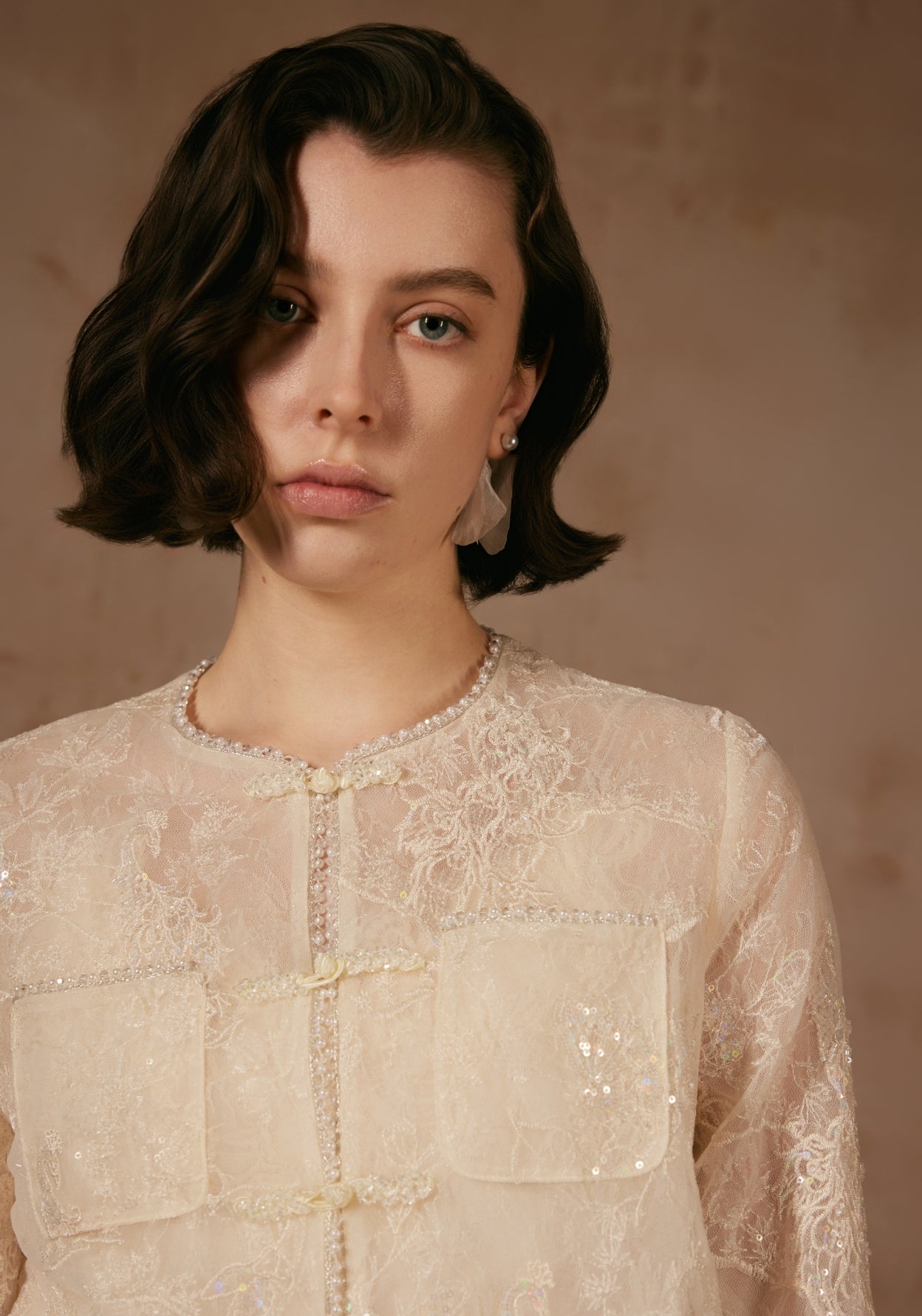 White Jacket with Beading Details