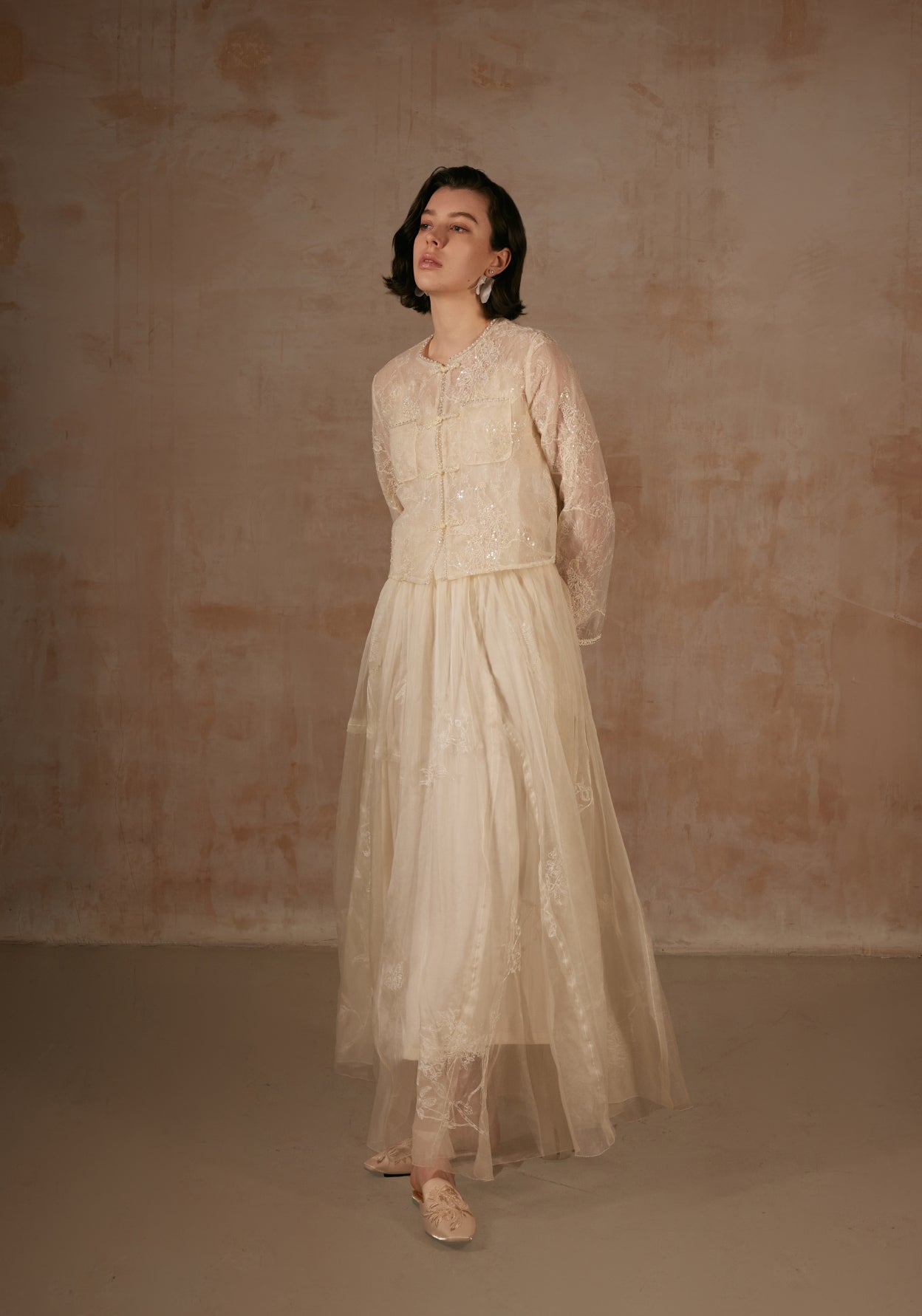 White Jacket with Beading Details