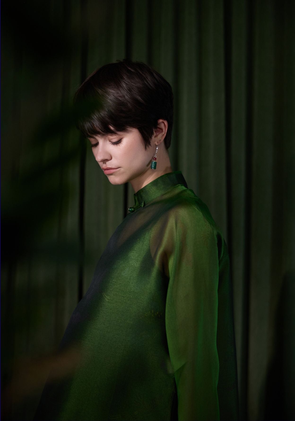 Green Silk Blouse