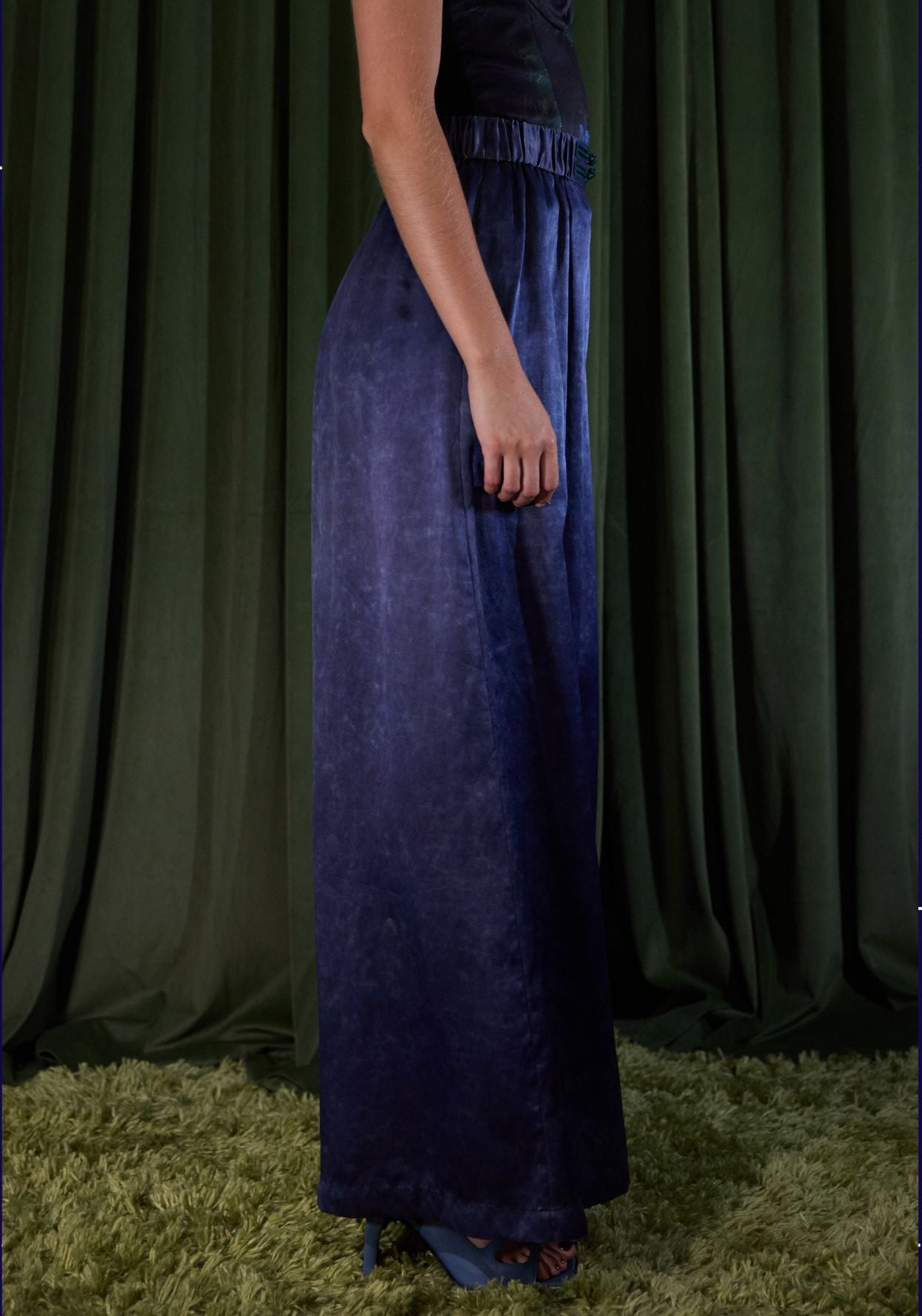 Purple Mud-Dyed Silk Trousers