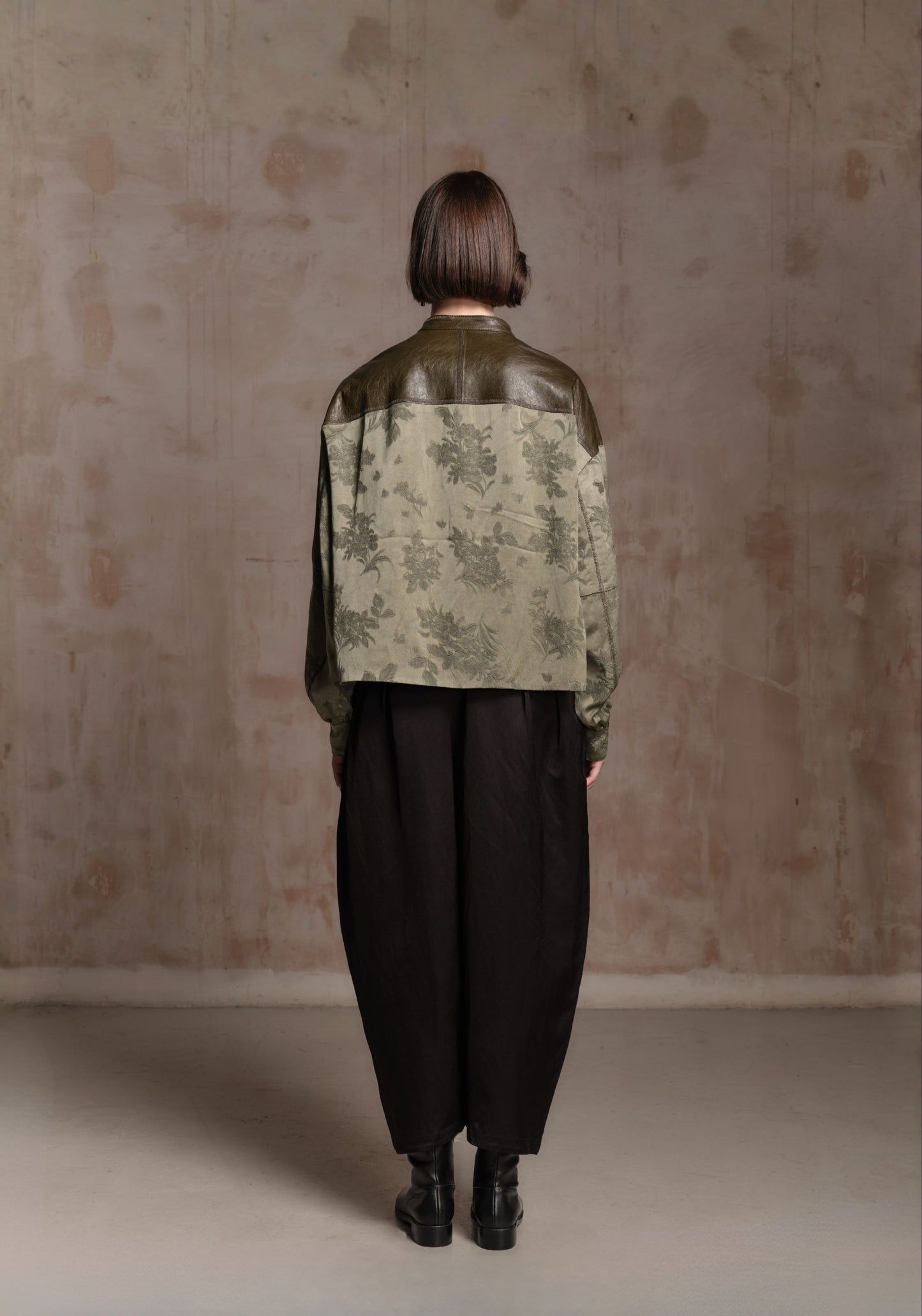 Green Leather Patchwork Jacket