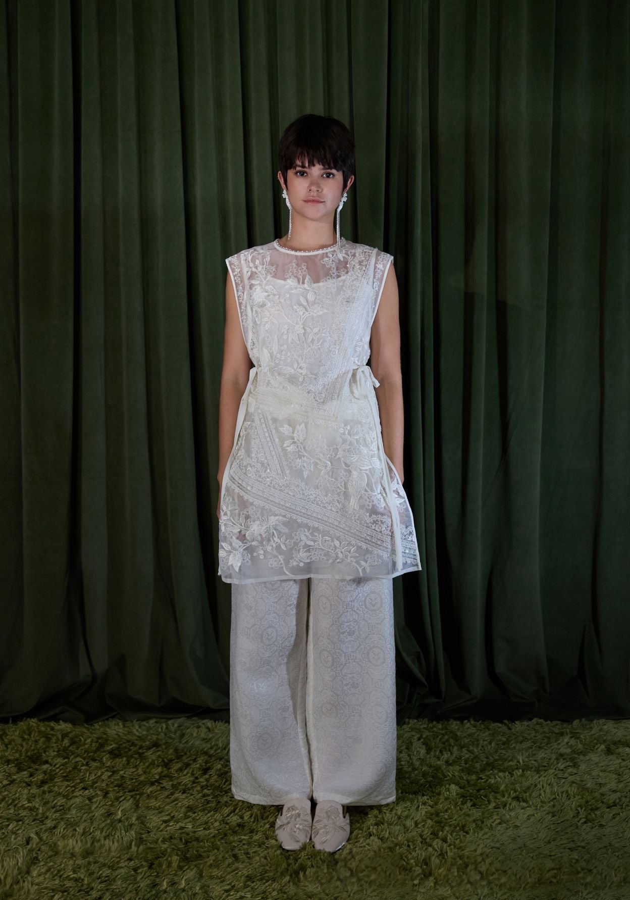 White Tunics with Embroidery Details