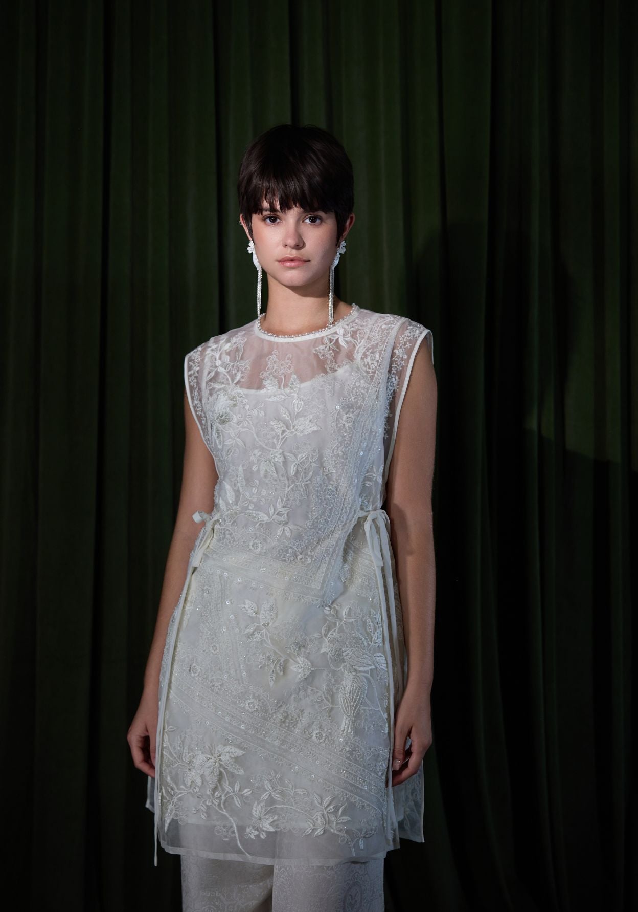 White Tunics with Embroidery Details
