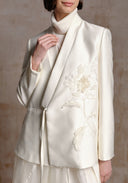 White Suit Jacket with Beading Details