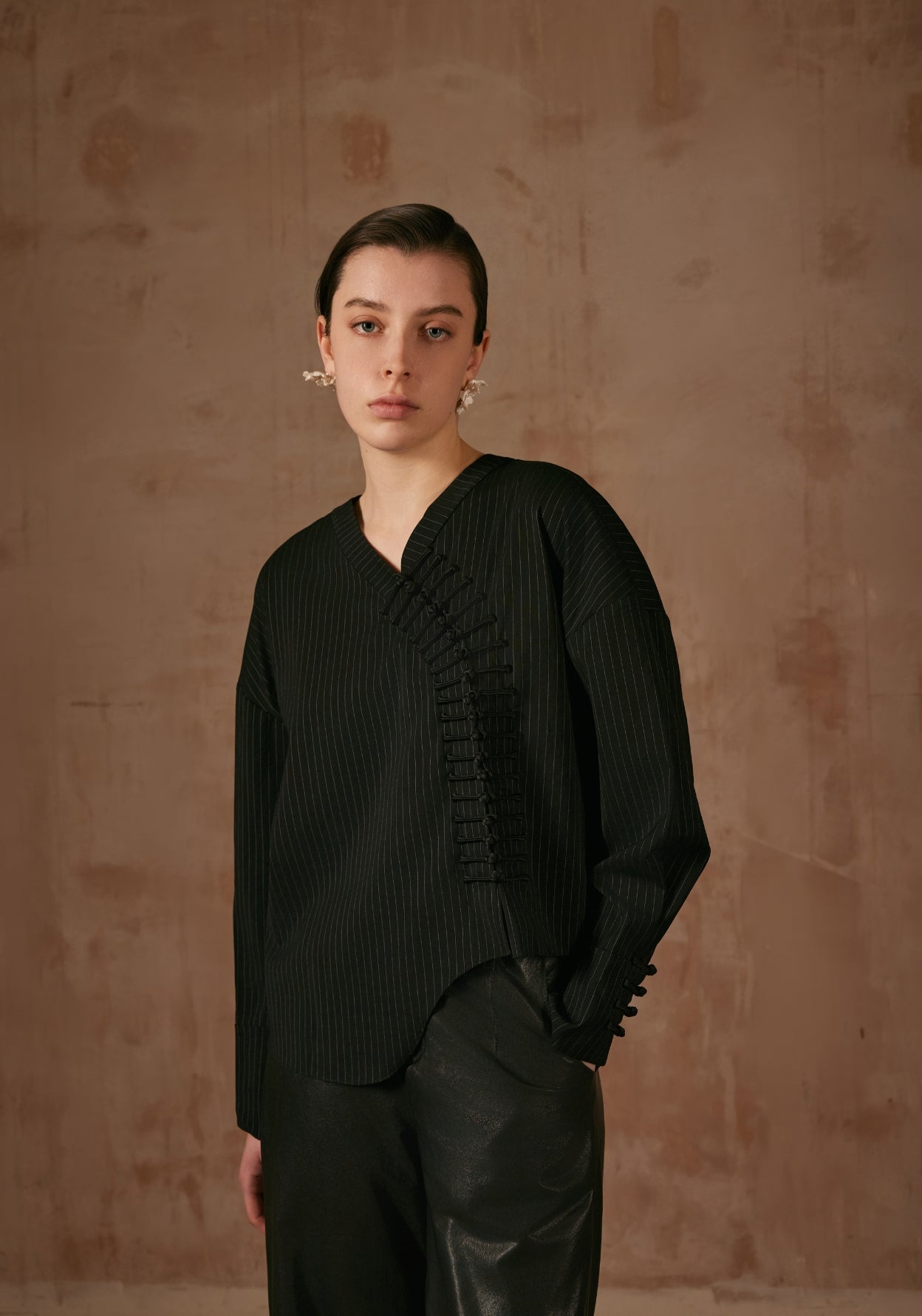 Black Button Detailed Shirt