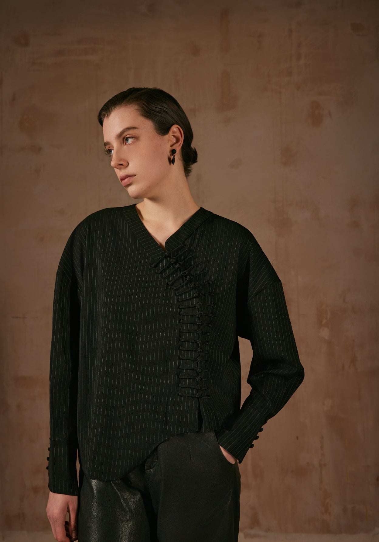 Black Button Detailed Shirt