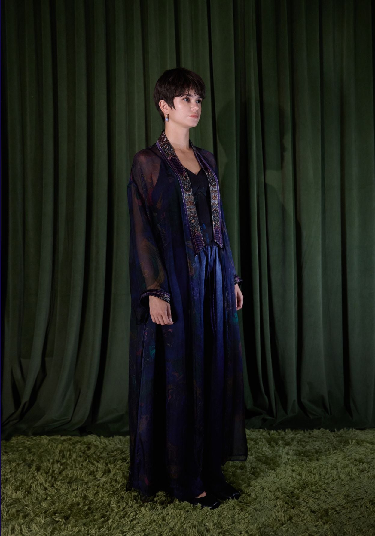 Long Sheer Cover-Up in Purple