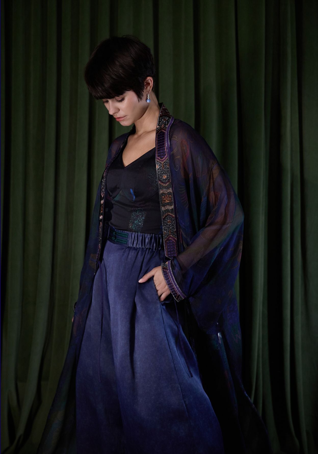 Long Sheer Cover-Up in Purple