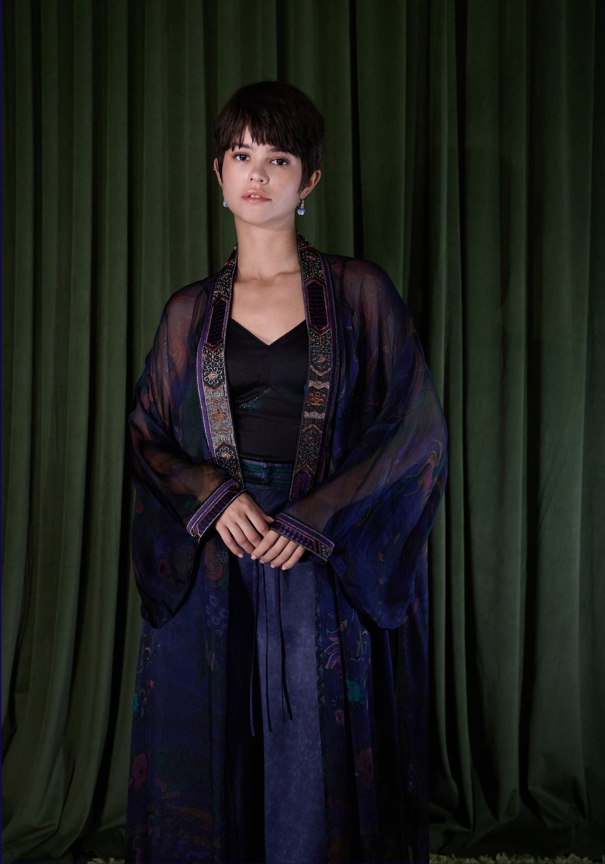 Long Sheer Cover-Up in Purple