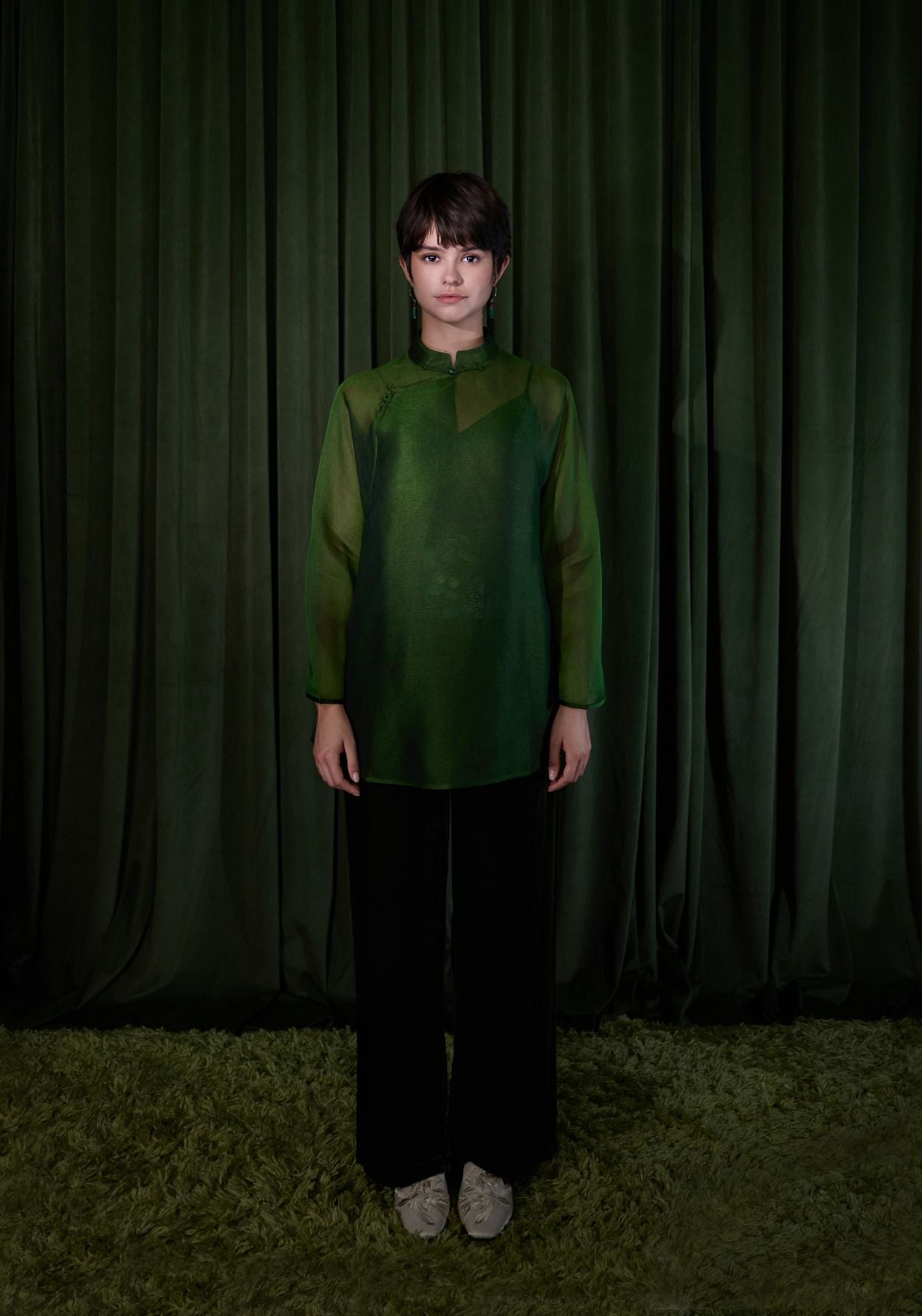 Green Silk Blouse