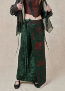 Printed Silk Blend Wrap Skirt with Heritage Motif