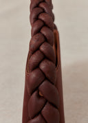 Mud-Dyed Silk & Leather Bag with Braided Handle — Red