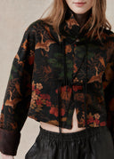 Mud-Dyed Silk Cropped Jacket in Earthy Tones