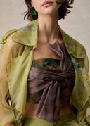 Grass Green Organza Trench Coat