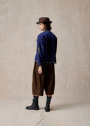 Brown Mud-Dyed Silk Bermuda Shorts with Subtle Pattern