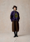Brown Mud-Dyed Silk Bermuda Shorts with Subtle Pattern
