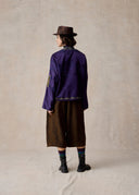 Brown Mud-Dyed Silk Bermuda Shorts with Subtle Pattern