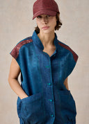 Burgundy Mud-Dye Silk Cap