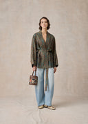 Patterned Silk Wrap Jacket