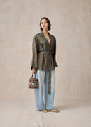 Patterned Silk Wrap Jacket