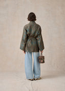 Patterned Silk Wrap Jacket