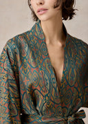 Patterned Silk Wrap Jacket