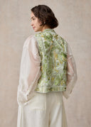 Light Green Mandarin Vest with Full Embroidery
