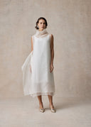 White Organza Dress with Layered Slip