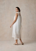 White Organza Dress with Layered Slip