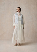 Light Blue Vest with Silver Embroidery