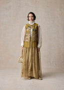 Yellow Golden Landscape Embrordery Vest
