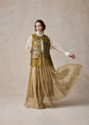 Yellow Golden Landscape Embrordery Vest