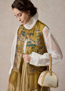 Yellow Golden Landscape Embrordery Vest