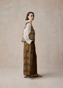 Golden Floral Embroidery Detailed Vest