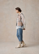 Silver Floral Embroidery Detailed Vest