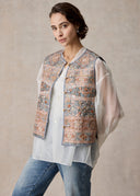 Silver Floral Embroidery Detailed Vest