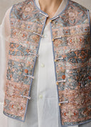 Silver Floral Embroidery Detailed Vest