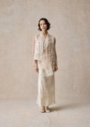 Beige Embroidery Vest with Chinese Buttons