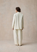 White Blazer with Bow & Chinese button Detail