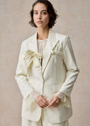 White Blazer with Bow & Chinese button Detail