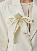 White Blazer with Bow & Chinese button Detail