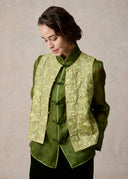 Green Chinese Vest with Full Embroidery