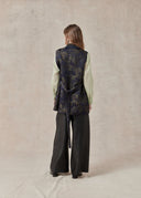 Mulberry Silk Bamboo Pattern Mud-Dyed Vest
