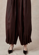 Burgundy Mud-Dyed Mulberry Silk Drawstring Pants