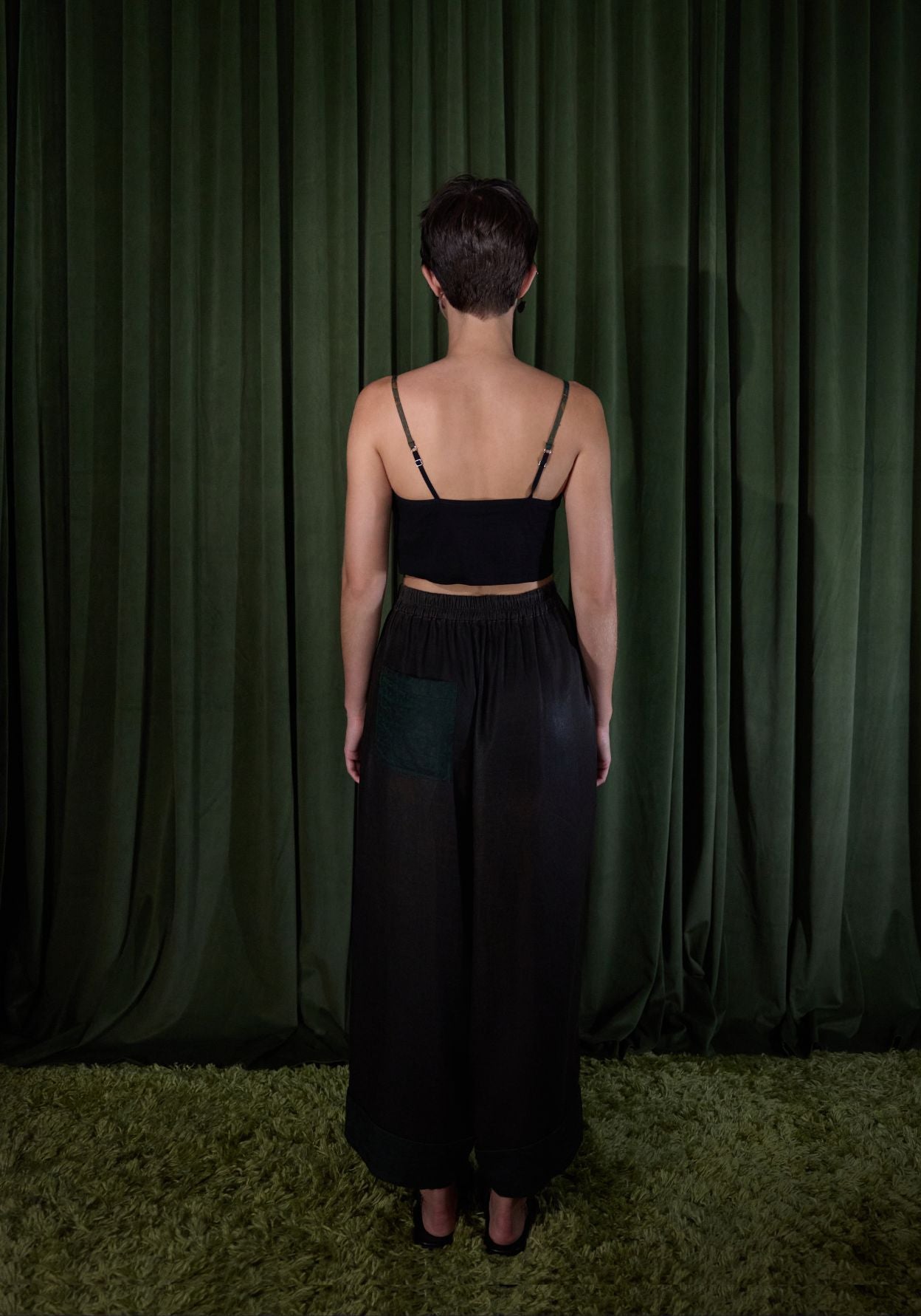Mud-Dyed Silk Bow Corset