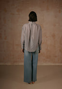 Grey Shirt with Folding Collars