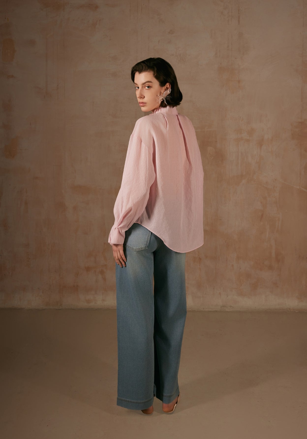 Pink Shirt with Folding Collars